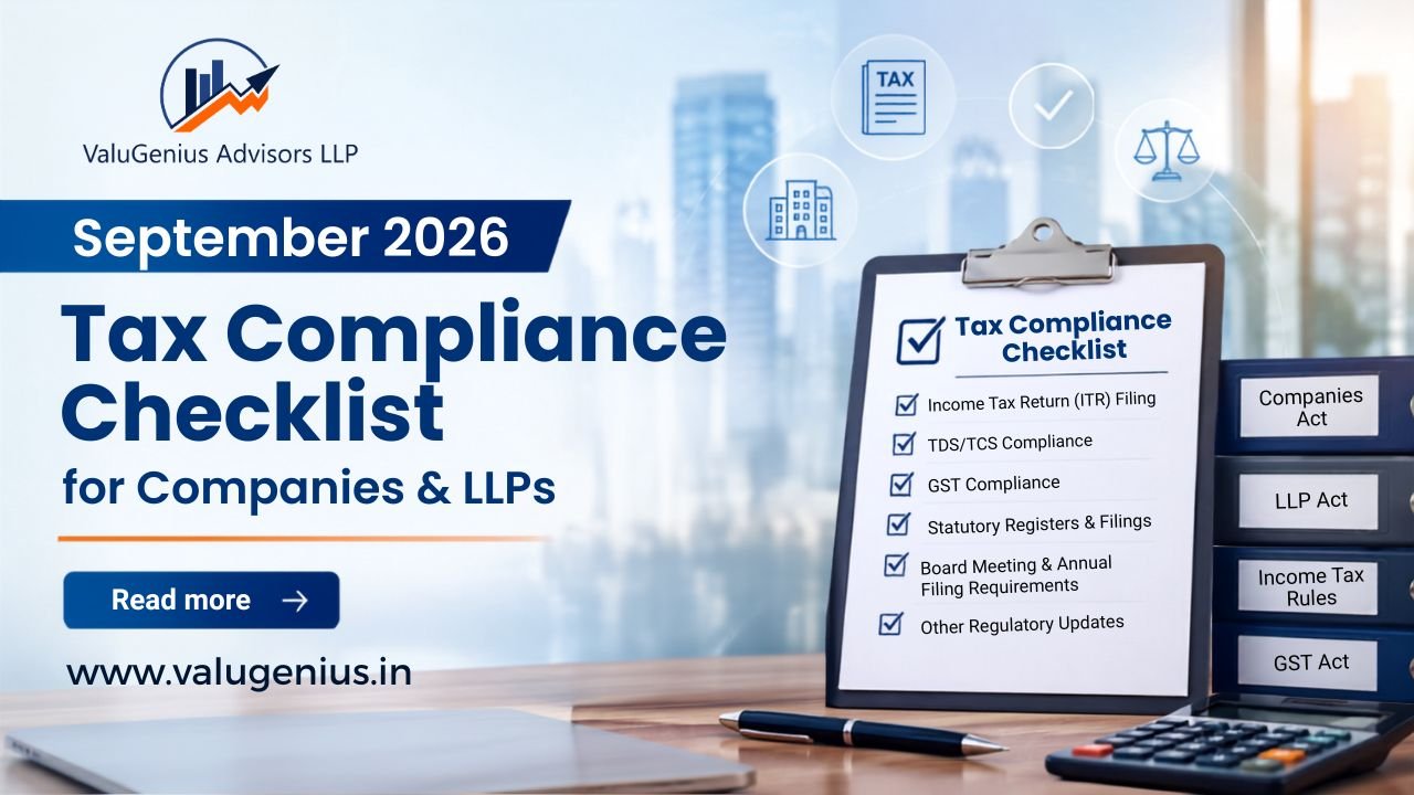 September 2026 Tax Compliance Checklist For Indian Companies, LLPs and Businesses